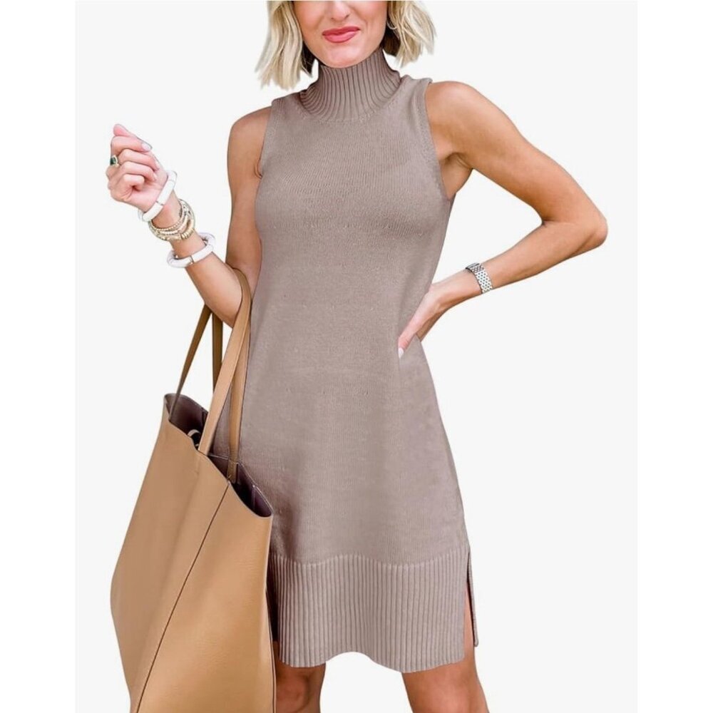 NWOT Chang Yun Women's Sleeveless Turtleneck Sweater Dresses  size S